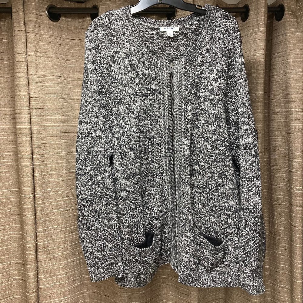 Old Navy 3X B&W zippered cardigan